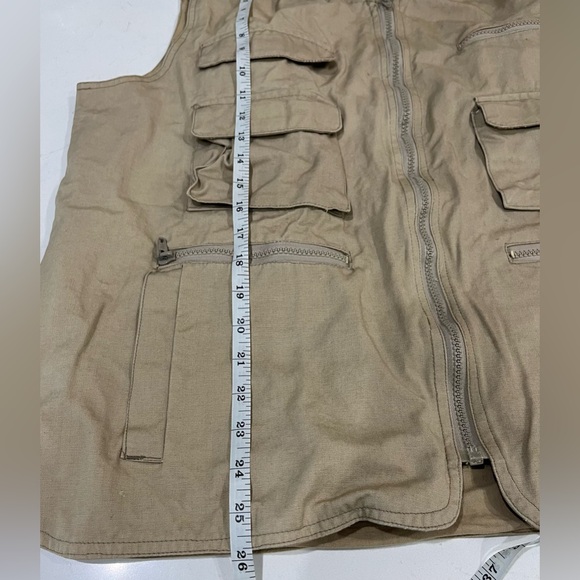 Weather-Rite Tan XL Cotton Tan Fishing Full Zip Vest with Hidden Zipup Hoodie - Picture 6 of 9